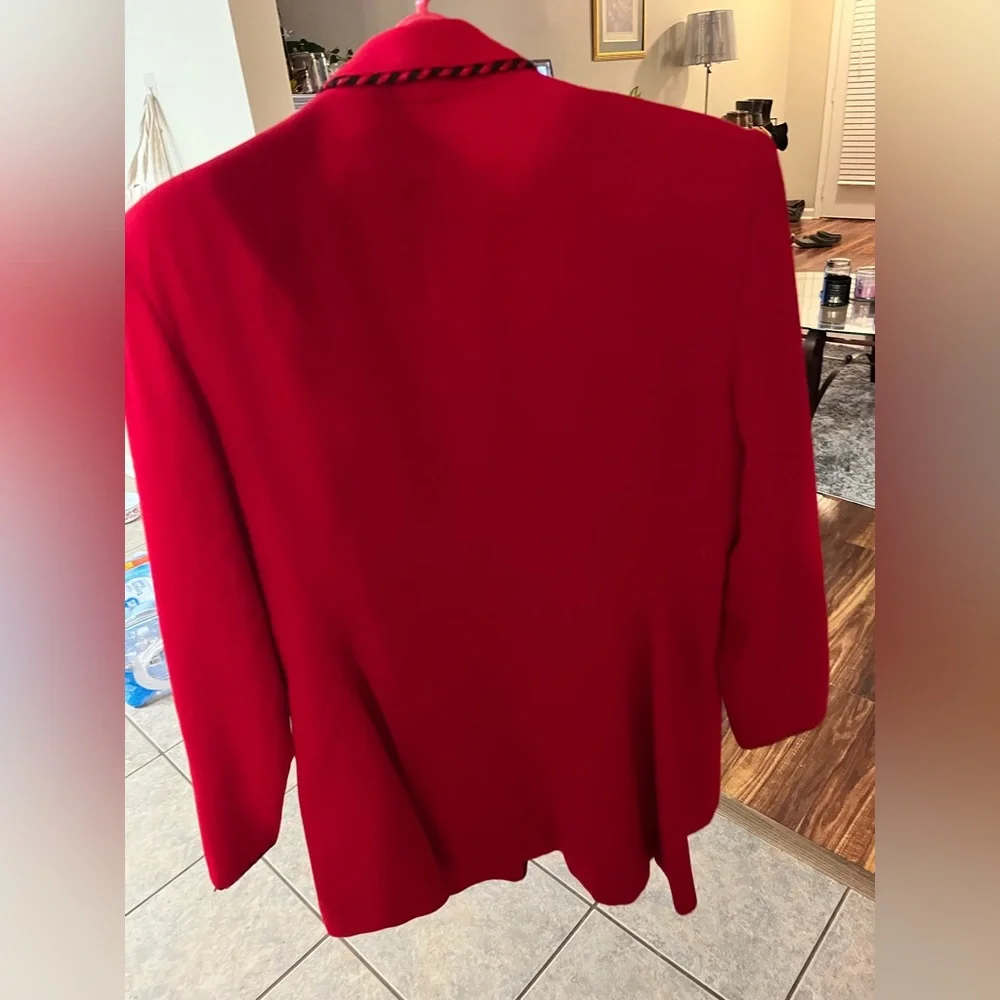 Vintage Red Christian Dior Blazer Size 12 100% Wool Made in USA